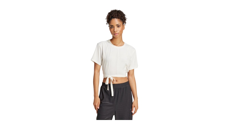 Pre-owned Adidas Originals Women's Yoga T-shirt In Chalk White