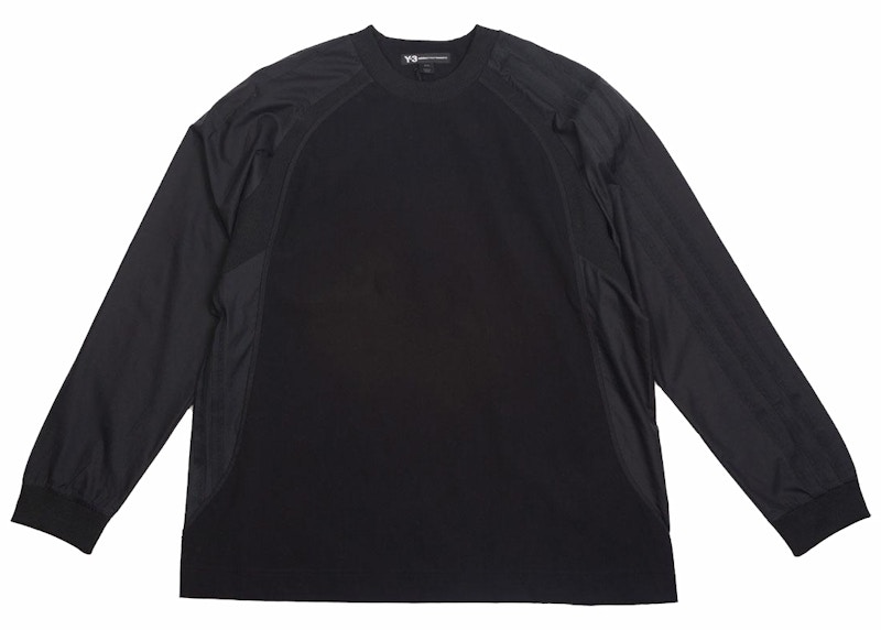 adidas Y-3 3 Stripes Light Nylon Mix Long Sleeve Tee Black Men's - US