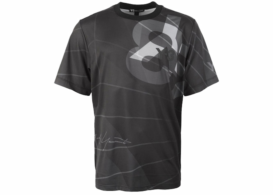 Pre-owned Adidas Originals Adidas Y-3 All Over Print Football Shirt Black