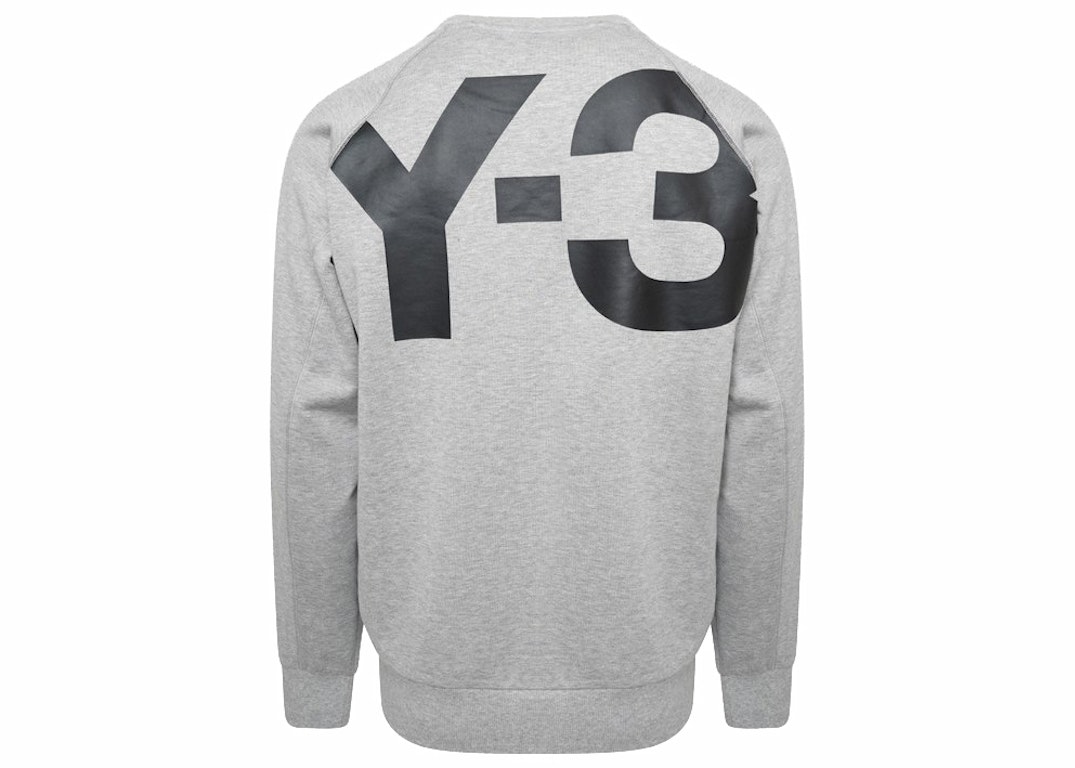 Pre-owned Adidas Originals Adidas Y-3 Classic Crew Logo Back Sweater Gray/heather Gray
