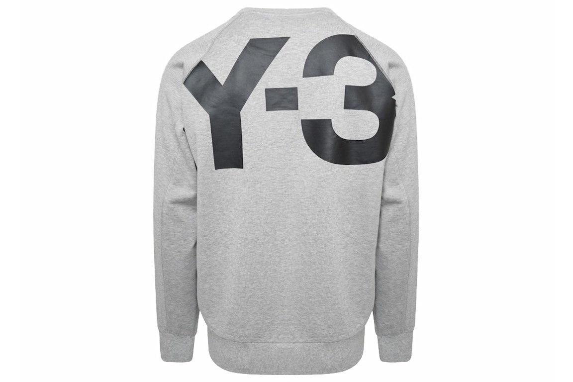 Pre-owned Adidas Originals Adidas Y-3 Classic Crew Logo Back Sweater Gray/heather Gray