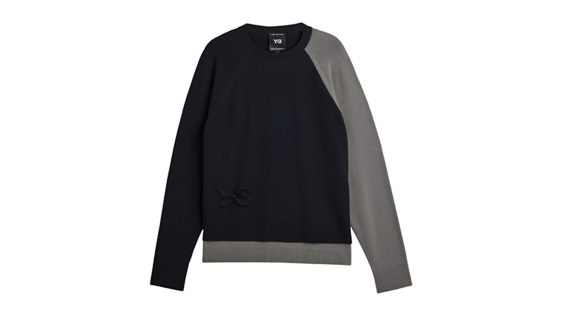 adidas Y-3 Logo Knit Crewneck Black Men's - FW25 - US