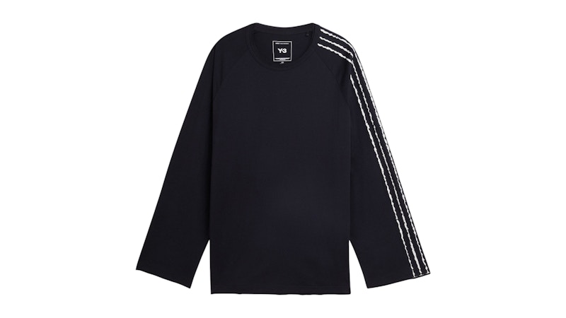 adidas Y-3 Raw Edge 3-Stripes Long Sleeve Tee Black - SS26 - US