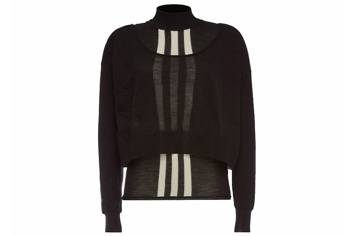 Pre-owned Adidas Originals Adidas Y-3 Women Layered Knitted Crop Sweater Black