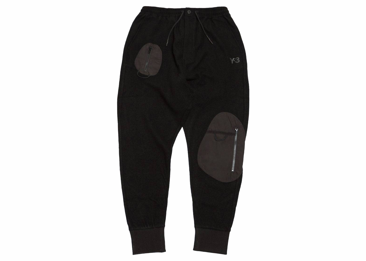 adidas Y-3 Wool Jersey Cuffed Pants Black - US