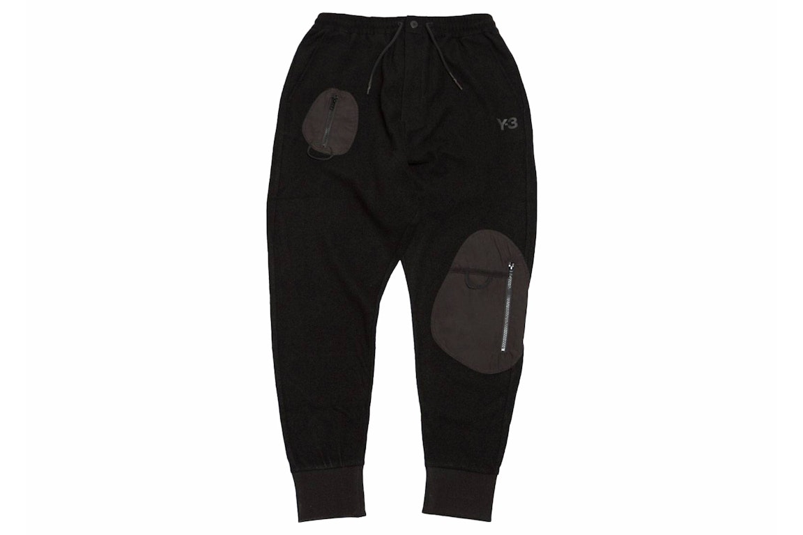 Pre-owned Adidas Originals Adidas Y-3 Wool Jersey Cuffed Pants Black