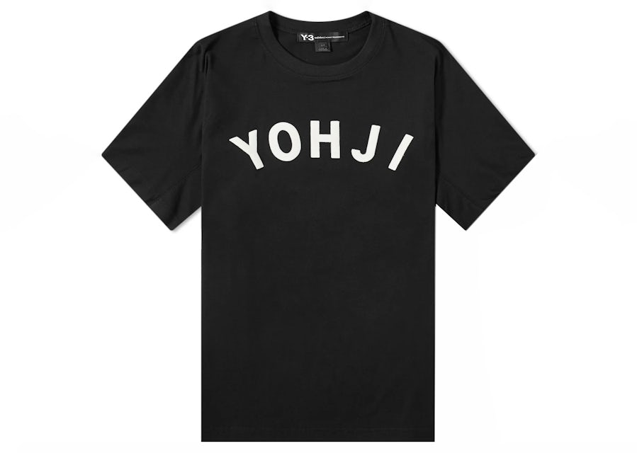 adidas Y-3 Yohji Letters Short US Black/Off - Sleeve White Men\'s Tee