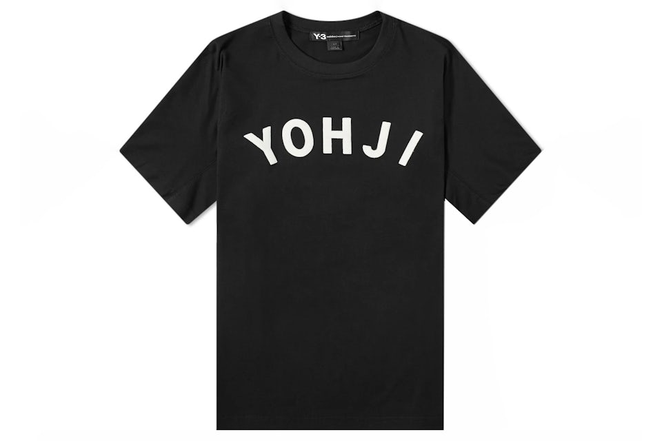 adidas Y-3 Yohji Letters Short Sleeve Tee Black/Off White Men's - US