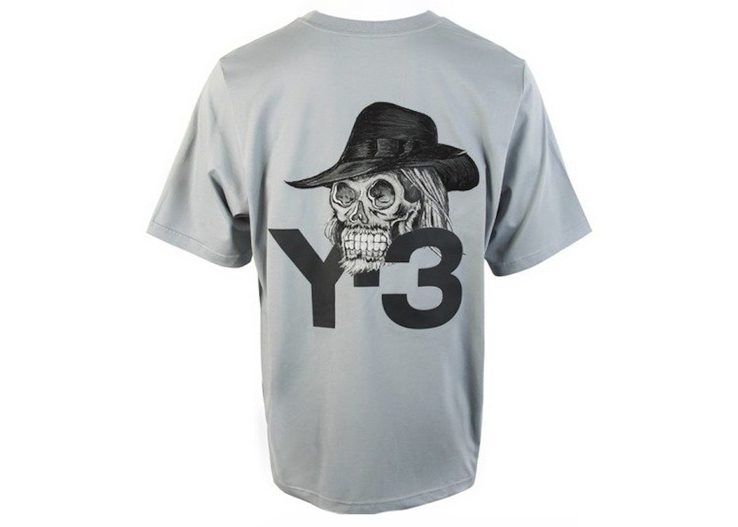 Pre-owned Adidas Originals Adidas Y-3 Yohji Skull Short Sleeve Tee Gray