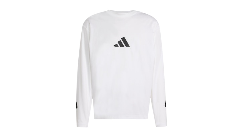 adidas Z.N.E. Long Sleeve Tee White Black Men's - FW25 - GB