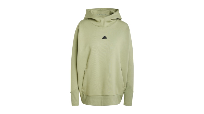 Pre-owned Adidas Originals Women's Adidas Z.n.e. Overhead Hoodie In Tent Green
