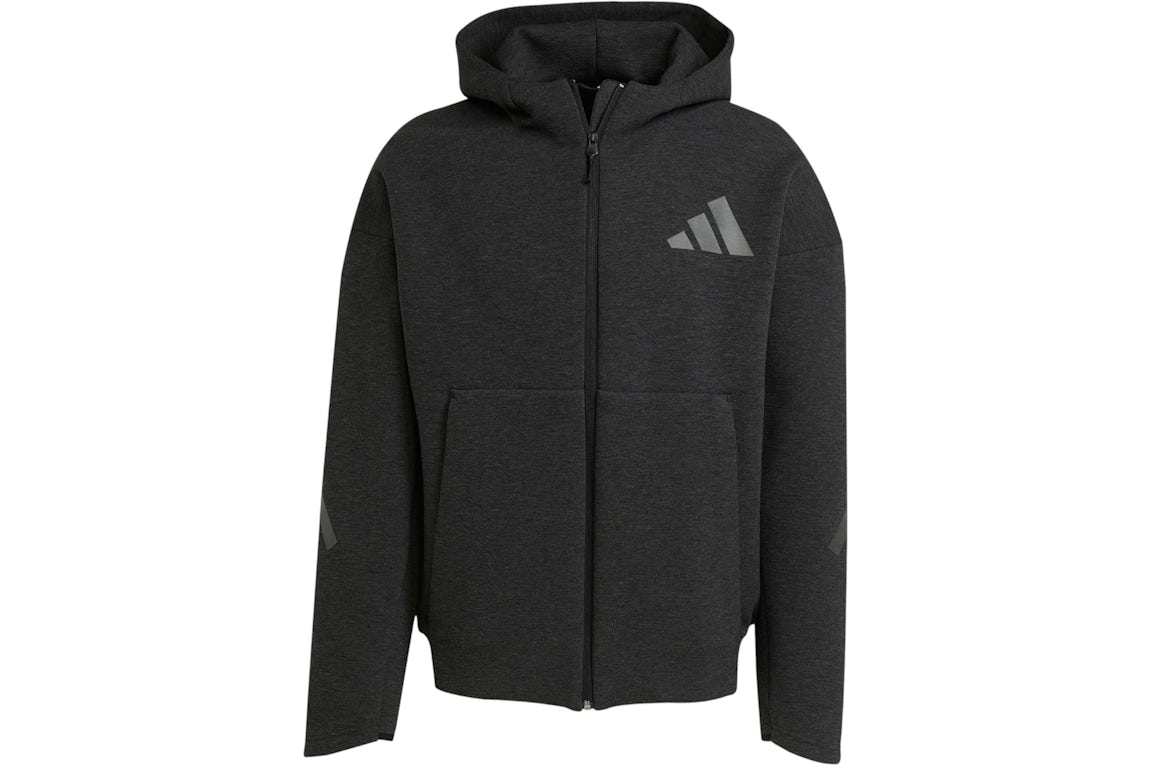 adidas Z.N.E. Premium Full-Zip Hoodie Black Melange Men's - FW25 - US