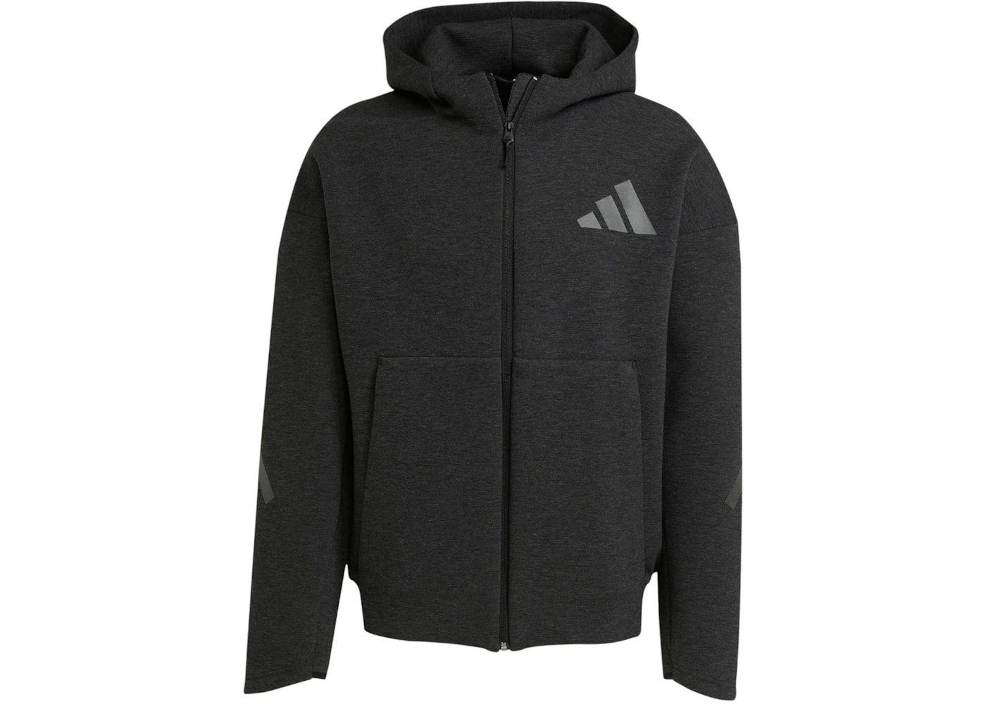 adidas Z.N.E. Premium Full-Zip Hoodie Black Melange Men's - FW25 - US