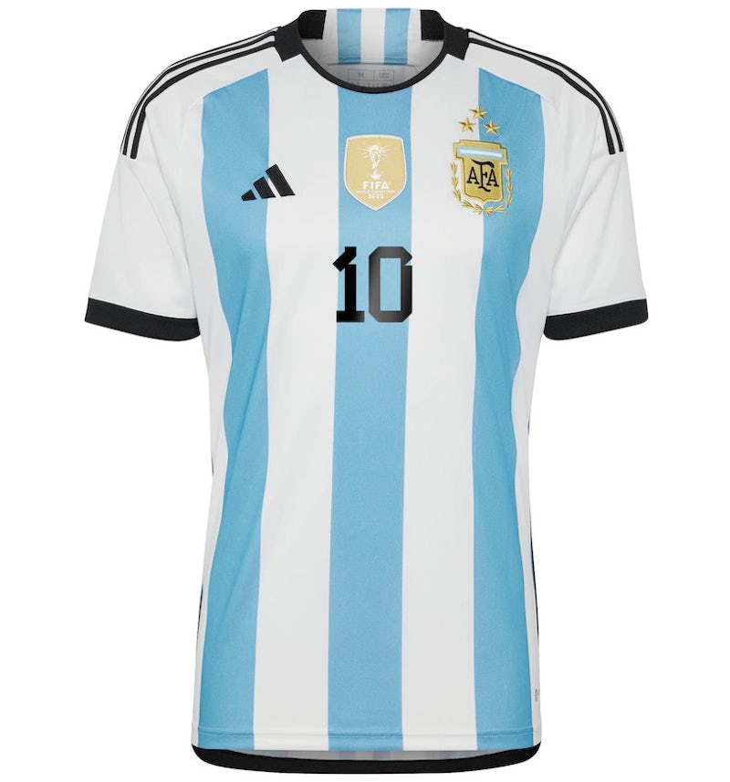 adidas Argentina 23/23 Messi Winners Home Replica Jersey White