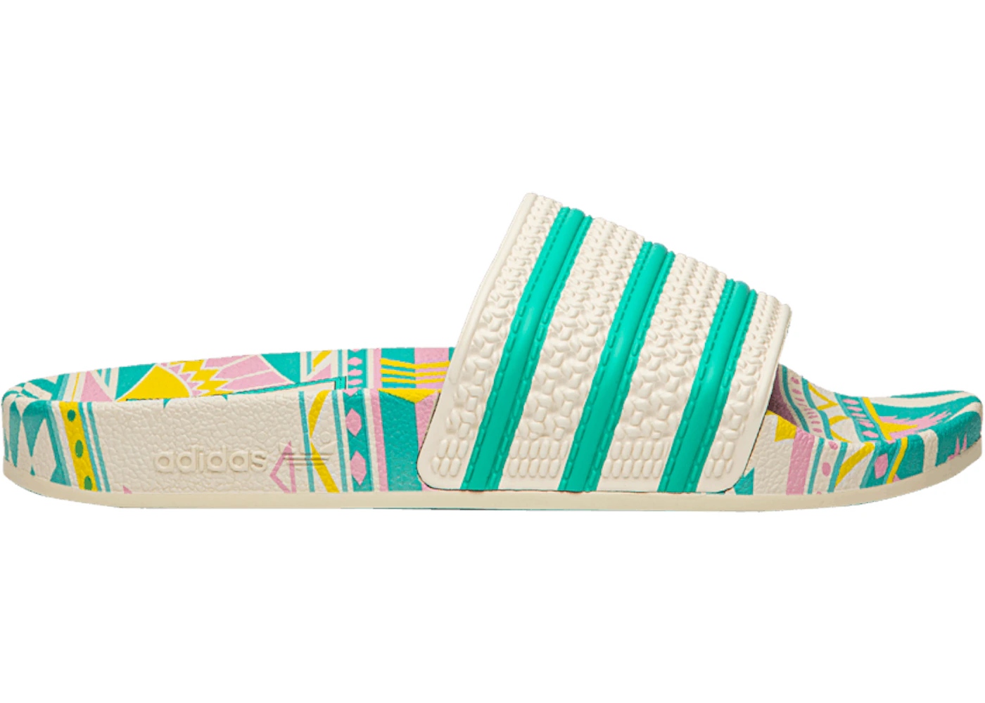 Adidas green 2025 tea slides