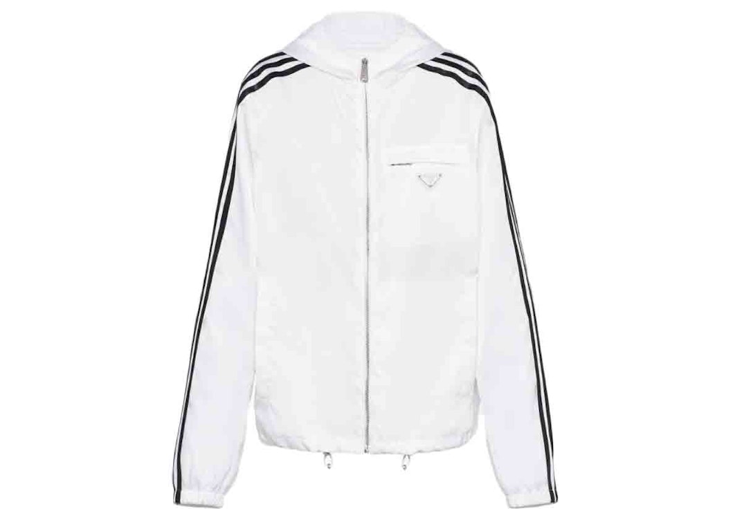 Pre-owned Adidas Originals Adidas For Prada Re-nylon Hooded Track Jacket White