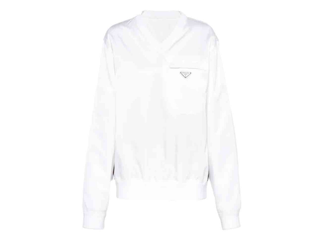 Pre-owned Adidas Originals Adidas For Prada Re-nylon Sweatshirt White