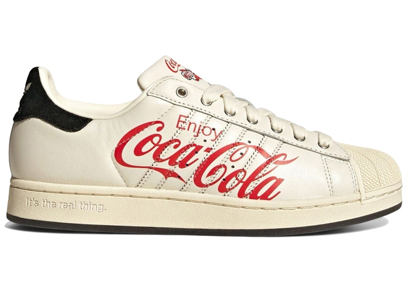 Men's Adidas Superstar CocaCola White Sneakers in Footwear White/Cream/Red