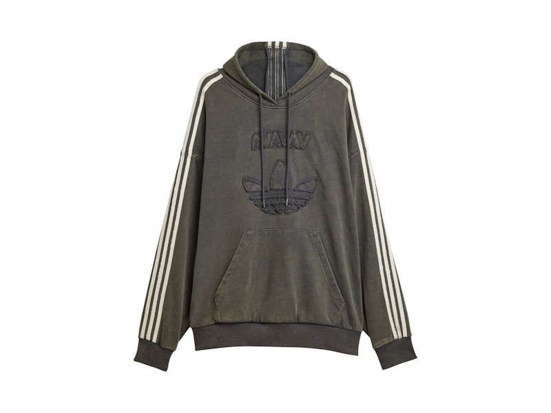 Pre-owned Adidas Originals X Avavav Shoulderless Hoodie In Navy Blue/grey
