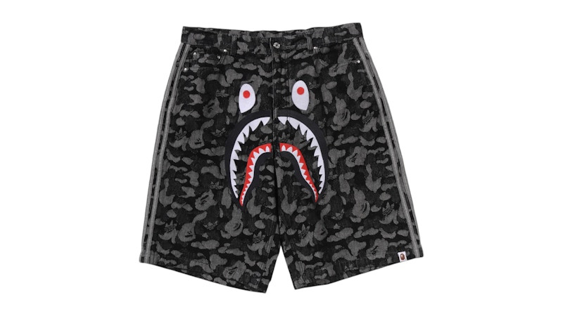 adidas x BAPE Camo Jacquard Shark Denim Jorts Black メンズ - SS26 - JP