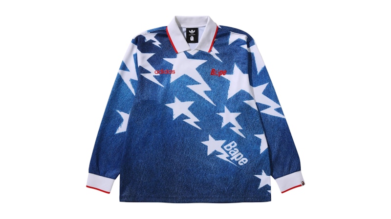 adidas x BAPE LSL Star Jersey Blue Men's - SS26 - US