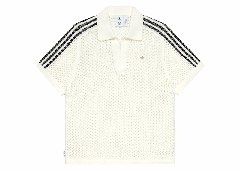 Pre-owned Adidas Originals X Edison Chen Crochet Polo Shirt (asia Sizing) In White