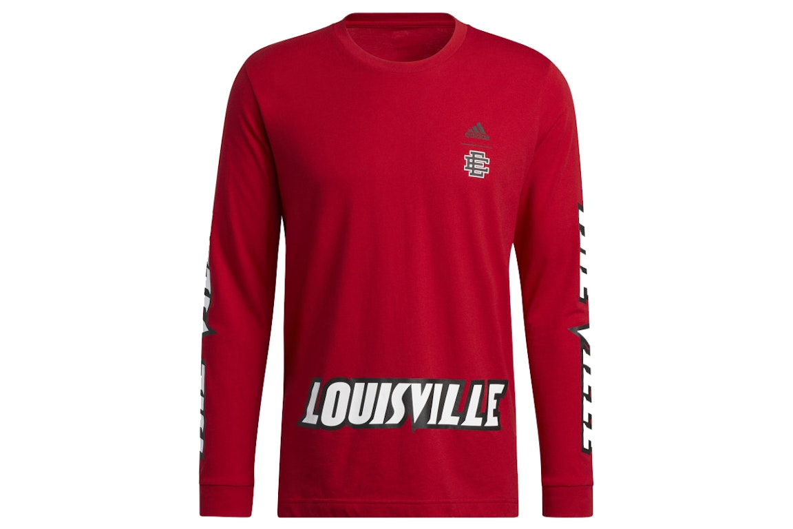 Pre-owned Adidas Originals Adidas X Eric Emanuel Louisville Midnight Madness Graphic L/s Tee Team Power Red