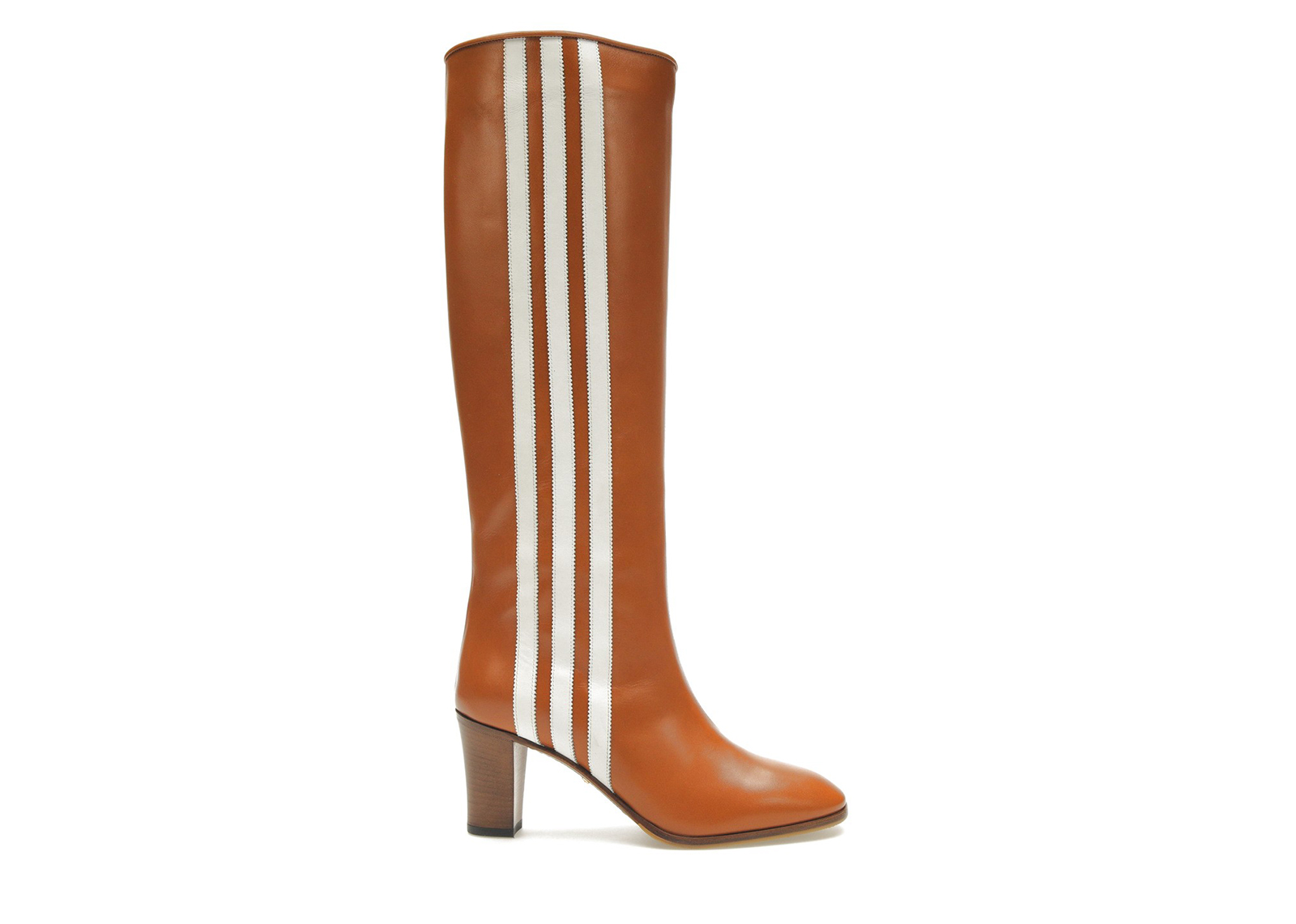 adidas x Gucci 73mm Knee-High Boots Cognac Leather - 715584 AFE70 