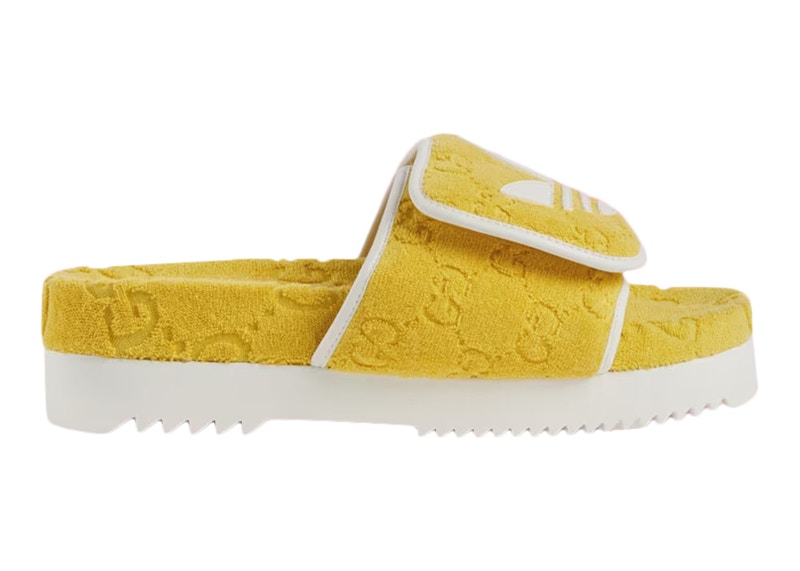 adidas x Gucci GG Platform Sandal Yellow Cotton Men's