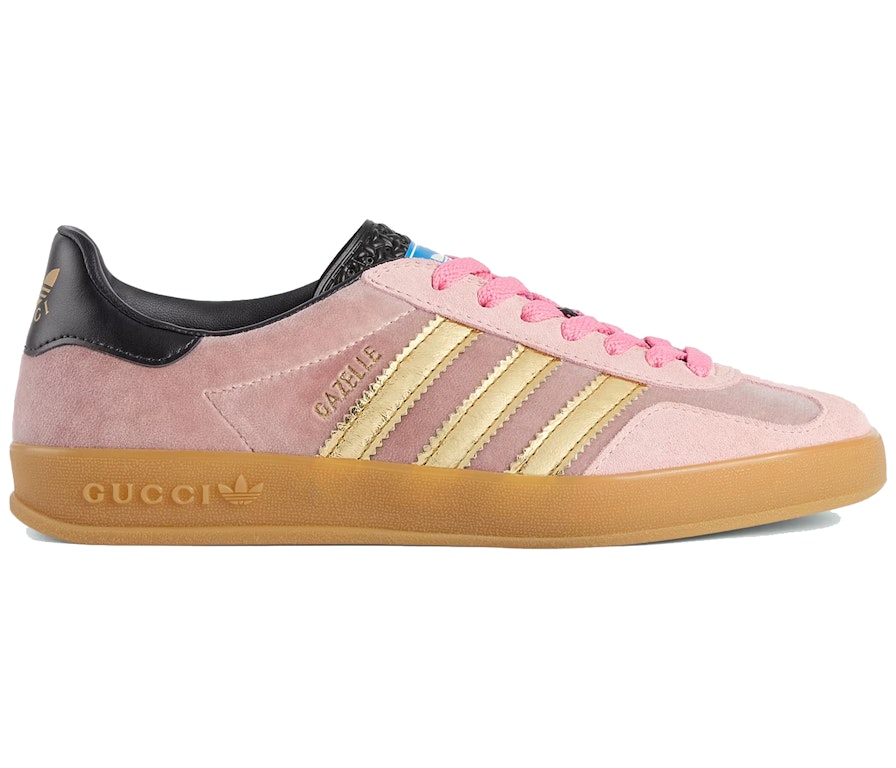 Pre-owned Adidas Originals Adidas X Gucci Gazelle Pink Velvet (women's) In Pink/metallic Gold/gum