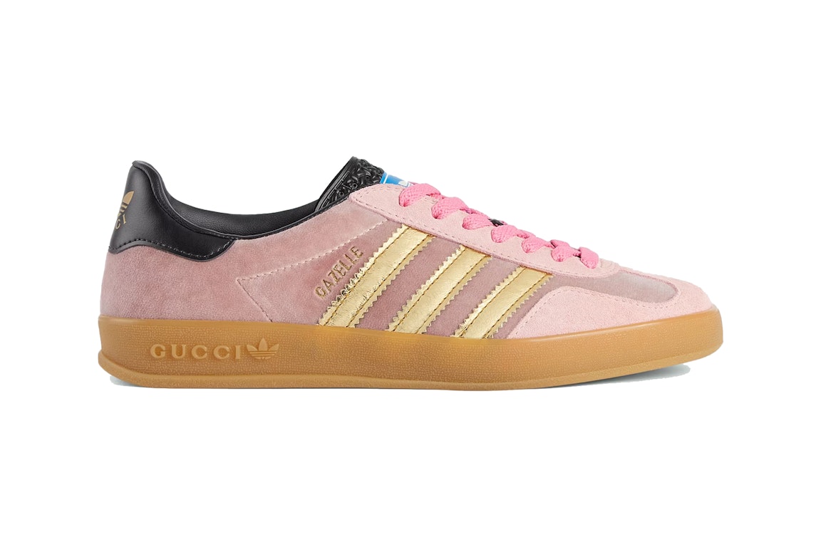 Pre-owned Adidas Originals Adidas X Gucci Gazelle Pink Velvet (women's) In Pink/metallic Gold/gum