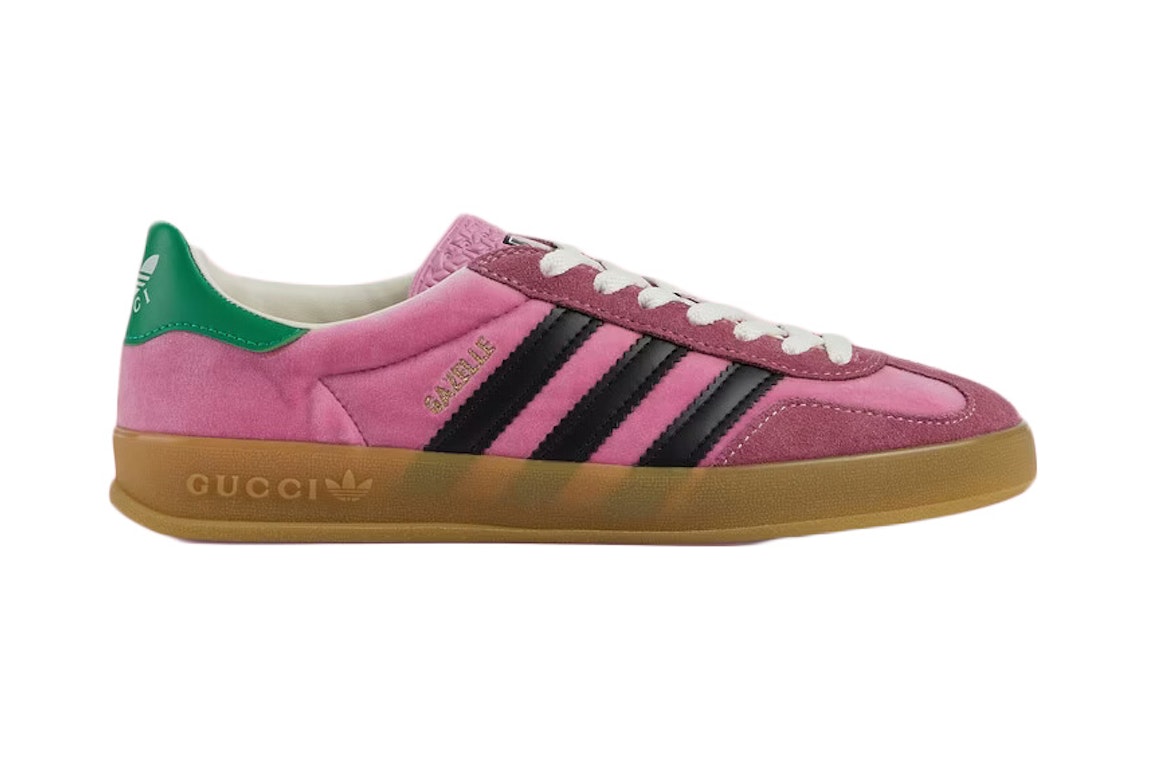 Pre-owned Gucci Adidas X  Gazelle Pink In Pink/black/green
