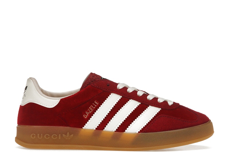 red adidas gazelle gum sole