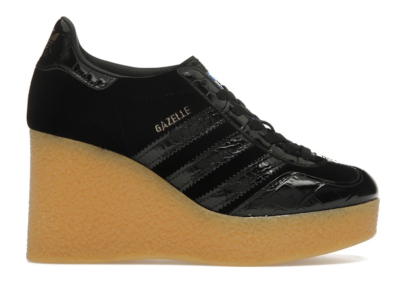 Pre-owned Adidas Originals X Gucci Gazelle Wedge Croc (women's) Sneakers In Black