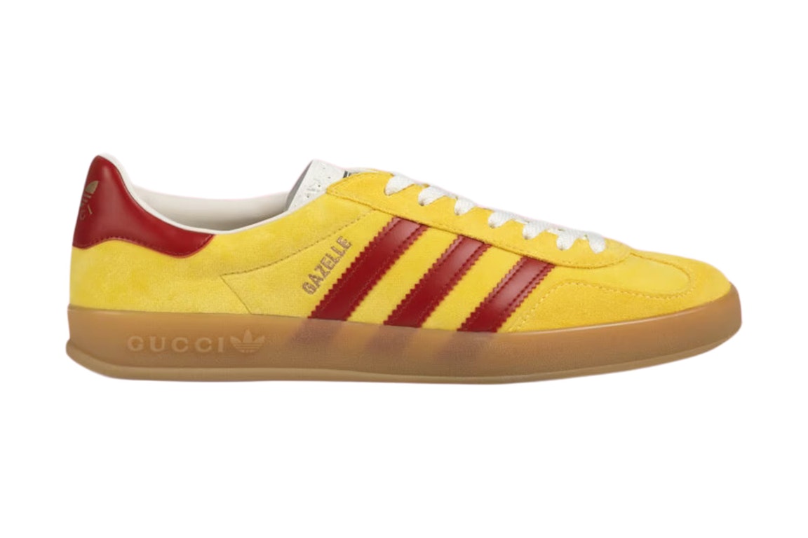 Pre-owned Gucci Adidas X  Gazelle Yellow In Yellow/red/white
