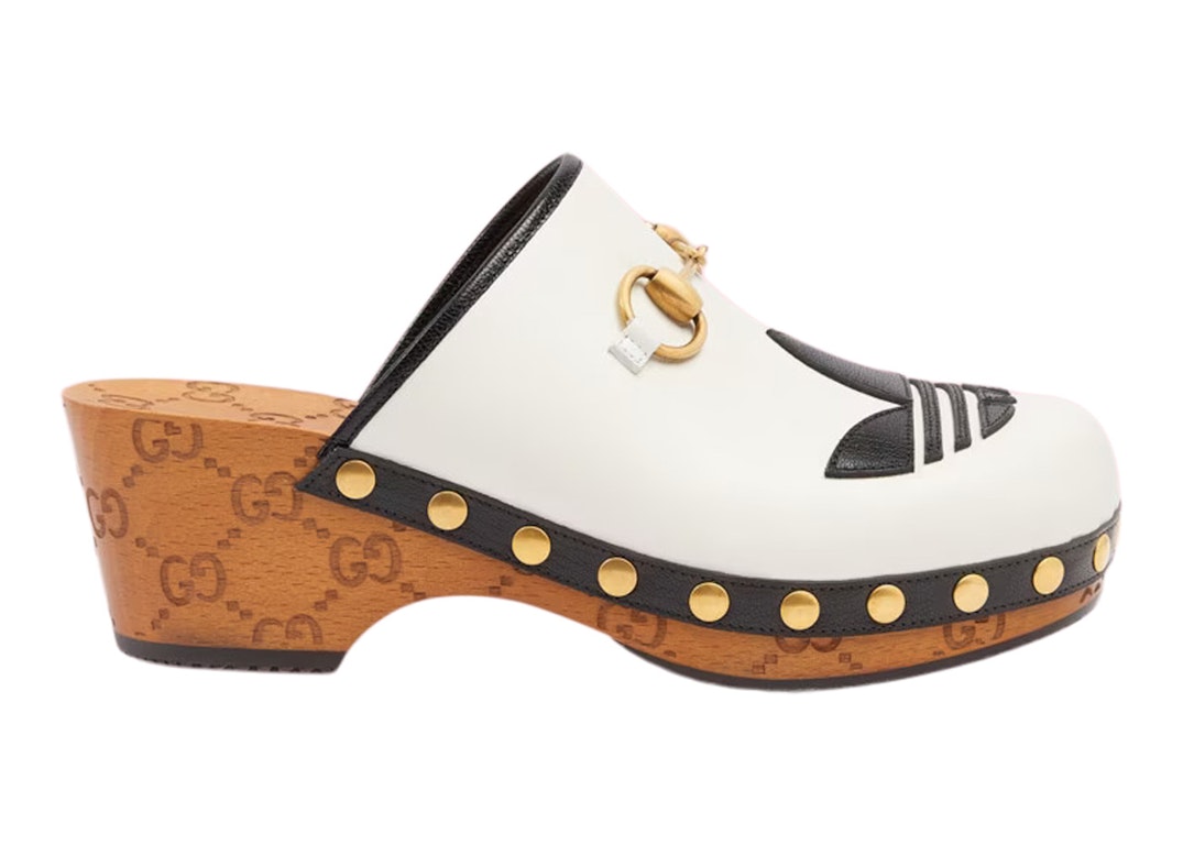Pre-owned Gucci Adidas X  Horsebit Clog (women's) In White/black/brown
