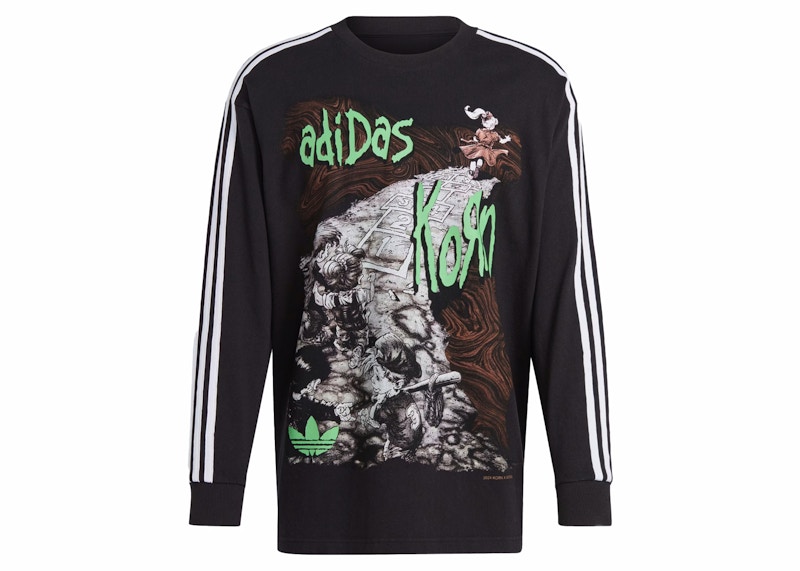 adidas x KoRn Long Sleeve Shirt (Asia Sizing) Black Men's - SS24 - US