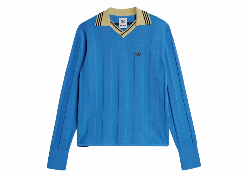 adidas x Wales Bonner Knit Long Sleeve Football Tee Lucky Blue