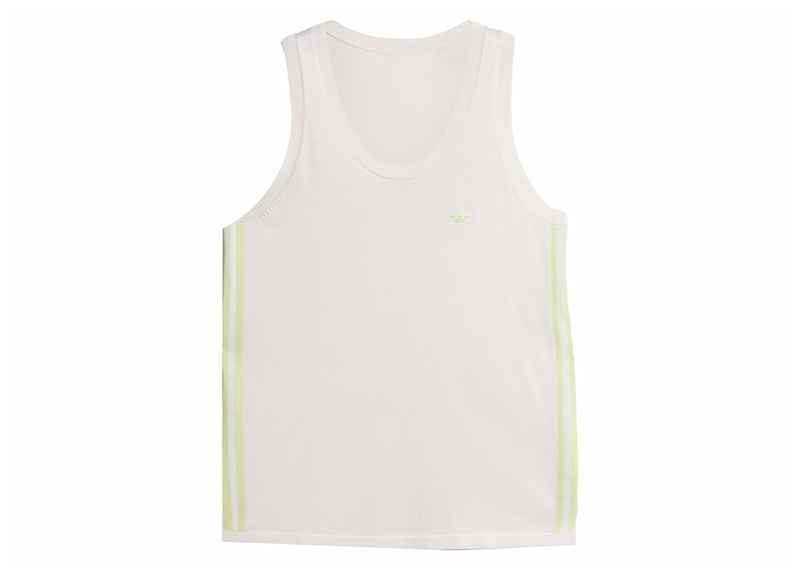 Pre-owned Adidas Originals X Wales Bonner Knit Vest In Chalk White/semi Frozen Yellow