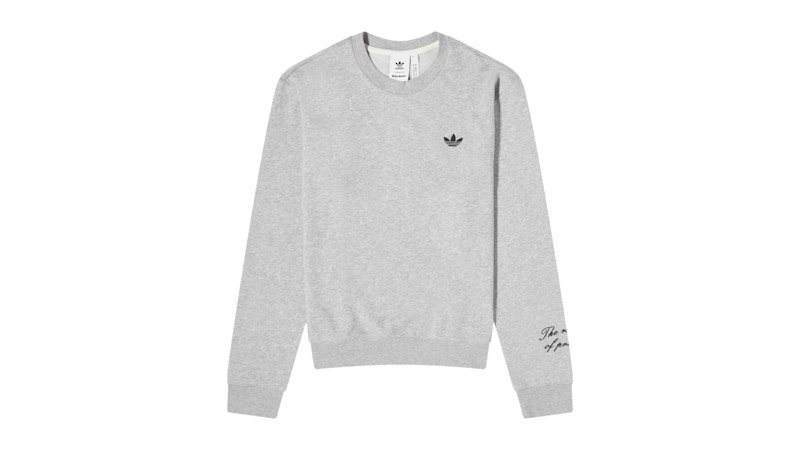 Pre-owned Adidas Originals Men's Adidas X Wales Bonner Long Sleeve G Crew T-shirt In Medium Grey Heather In Gray