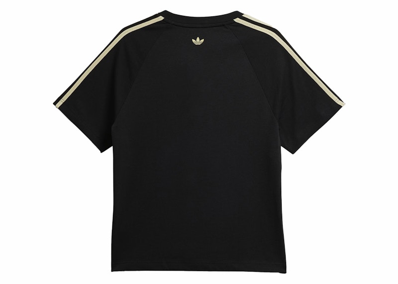 Adidas t 2024 shirt black gold