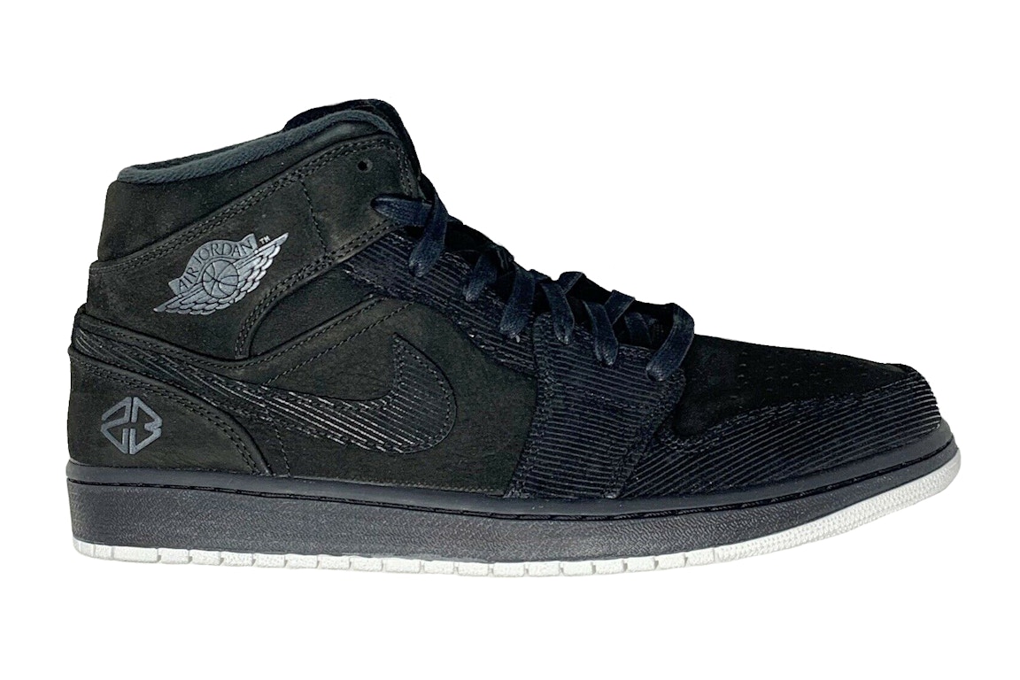 Pre-owned Jordan 1 Mid Suit And Sneakers In Black/summit White-metallic Gold