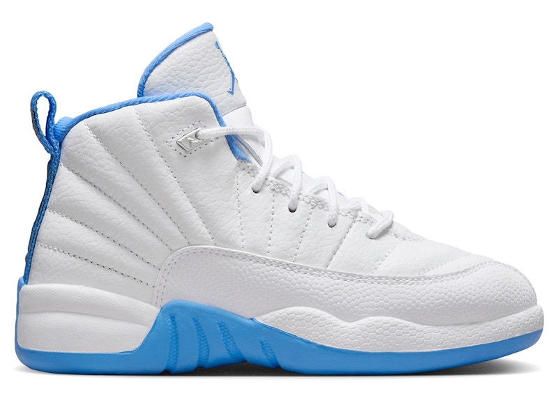 Pre-owned Jordan 12 Retro Melo Sneakers In White/university Blue/metallic Silver In Multi