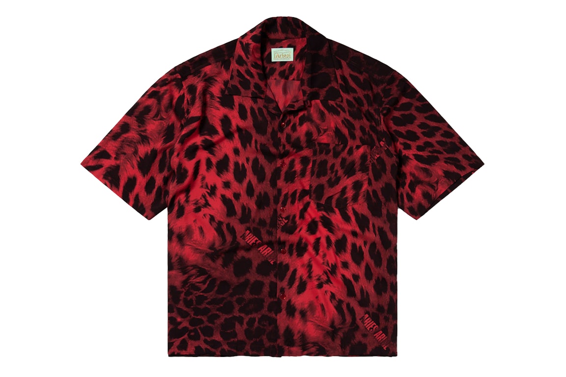 Pre-owned Aries Leopard Hawaiian Shirt Red