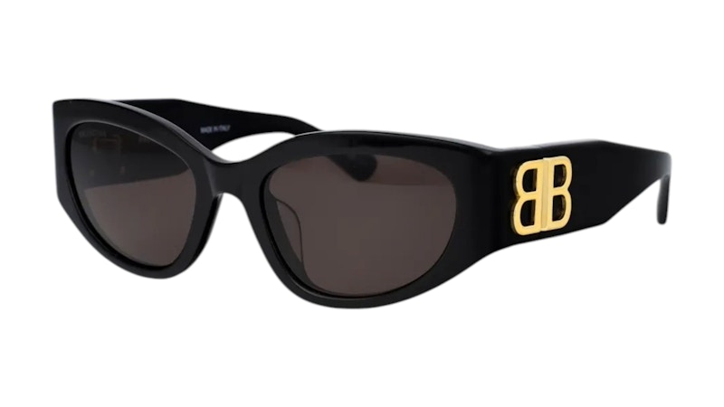 Balenciaga Bossy Round-Frame Women Sunglasses Black/Gold in