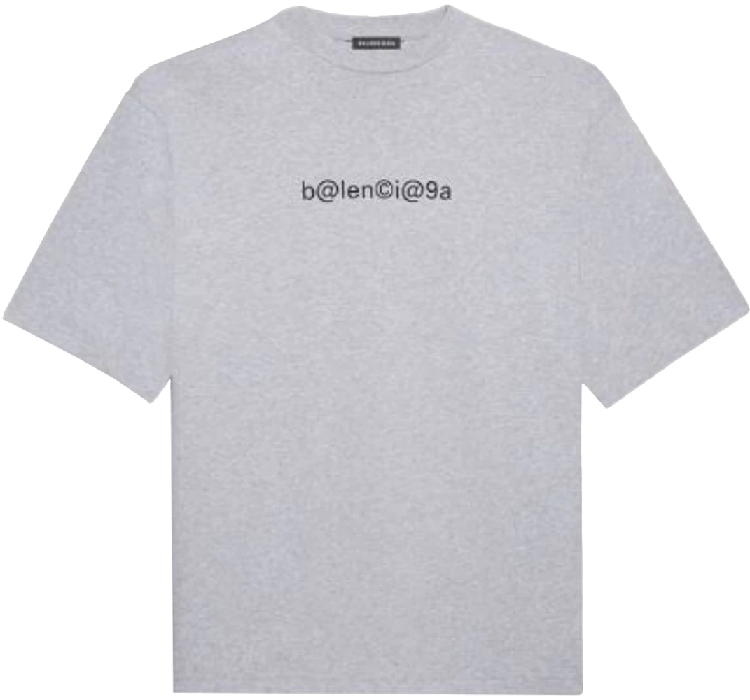 Balenciaga Large Fit Symbols T-Shirt Heather Grey/Black Men\'s - FW22 - US