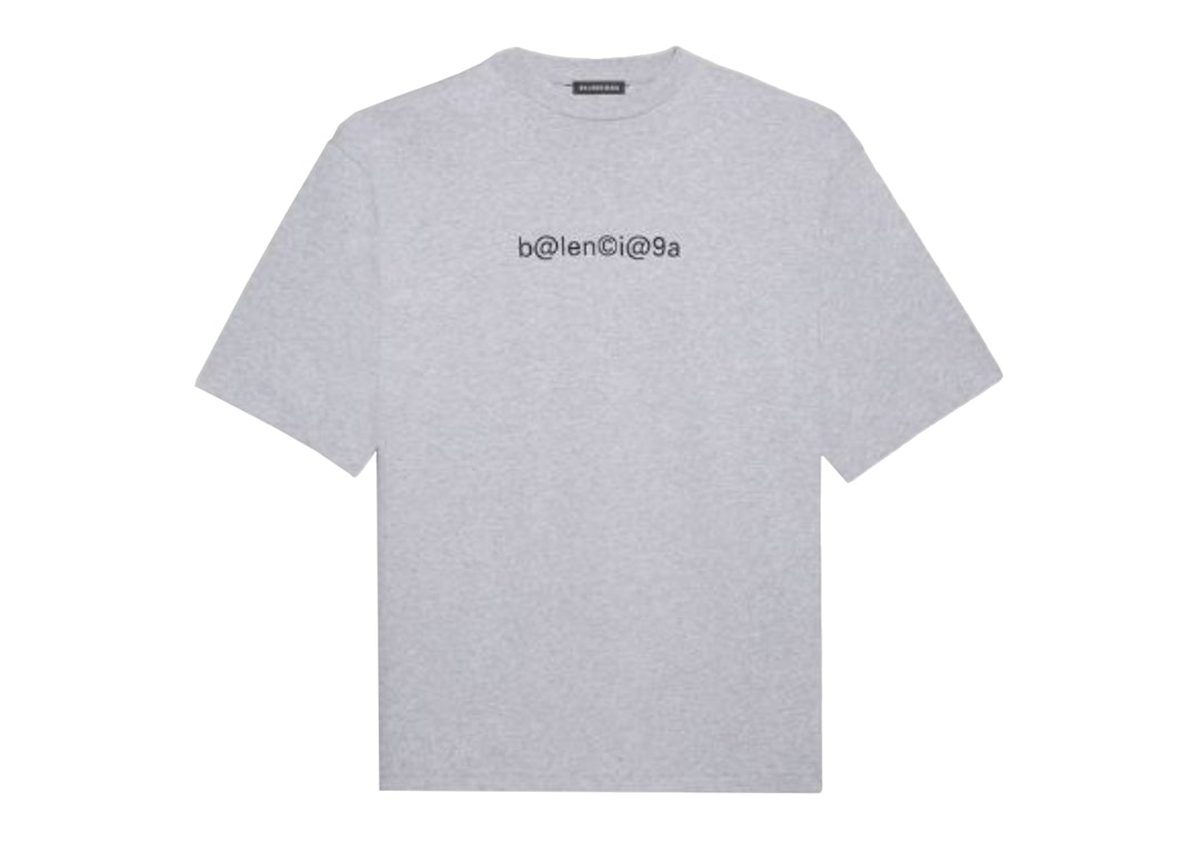 Pre-owned Balenciaga Large Fit Symbols T-shirt Heather Grey/black