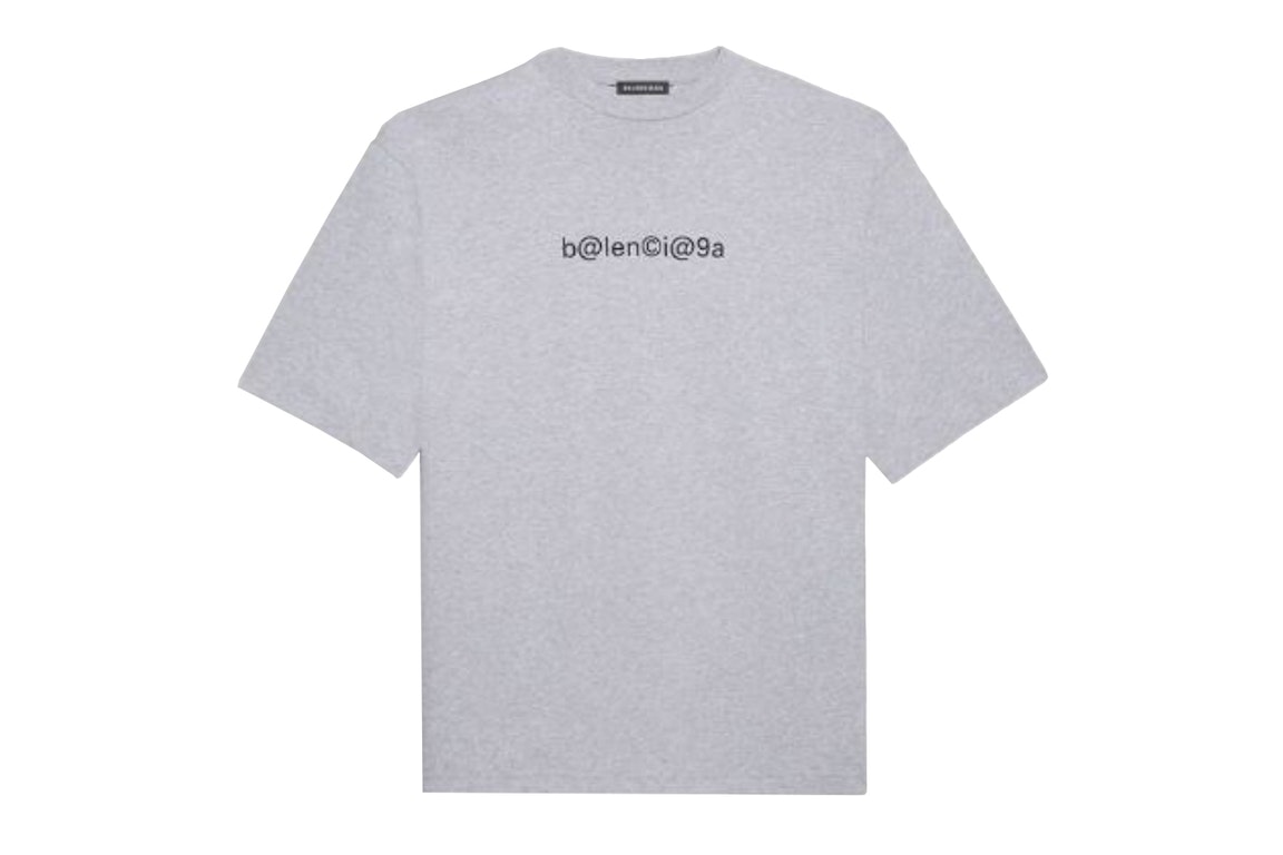 Pre-owned Balenciaga Large Fit Symbols T-shirt Heather Grey/black