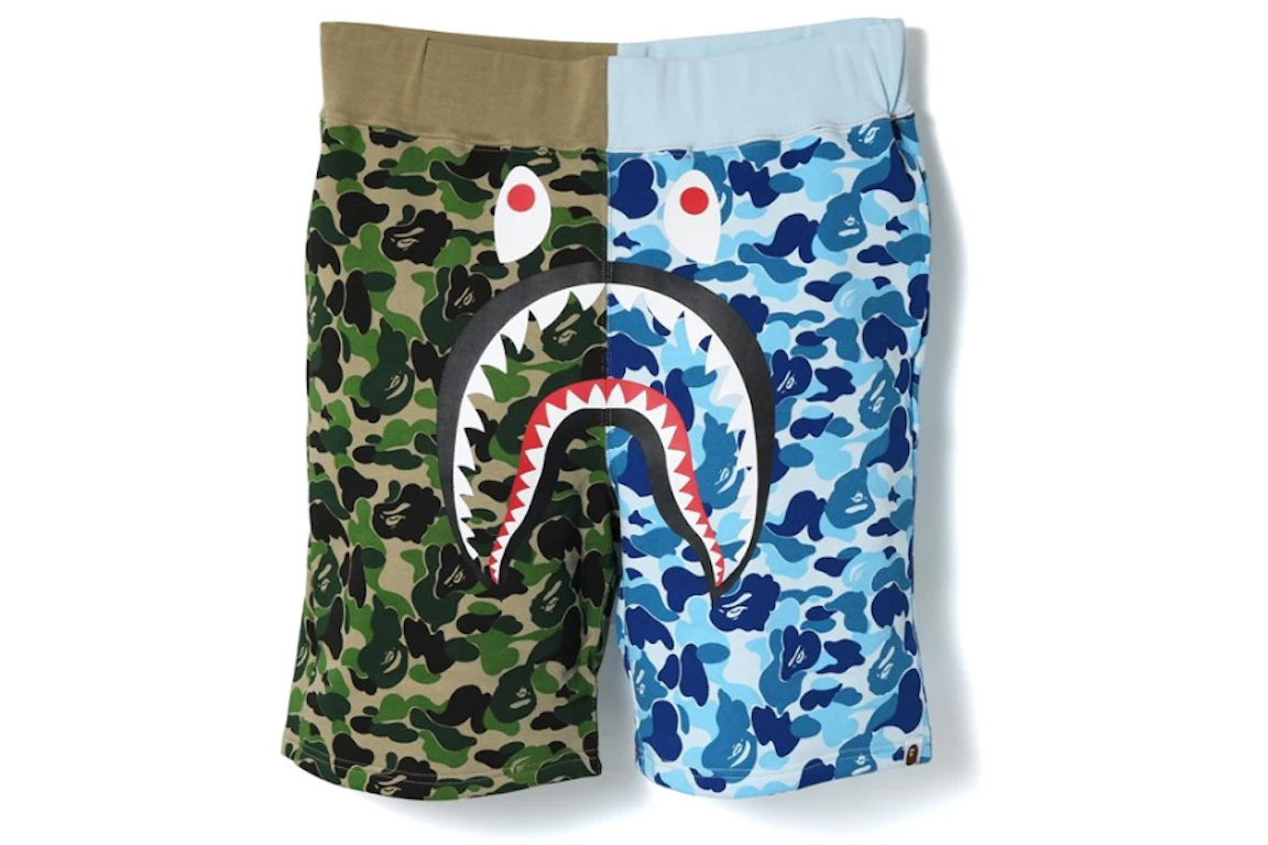 BAPE ABC Split Shark Shorts Green/Blue