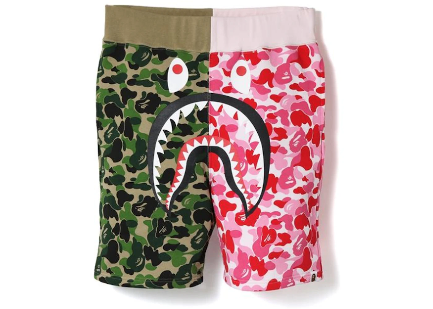 BAPE ABC Split Shark Shorts Green/Pink Men's - US